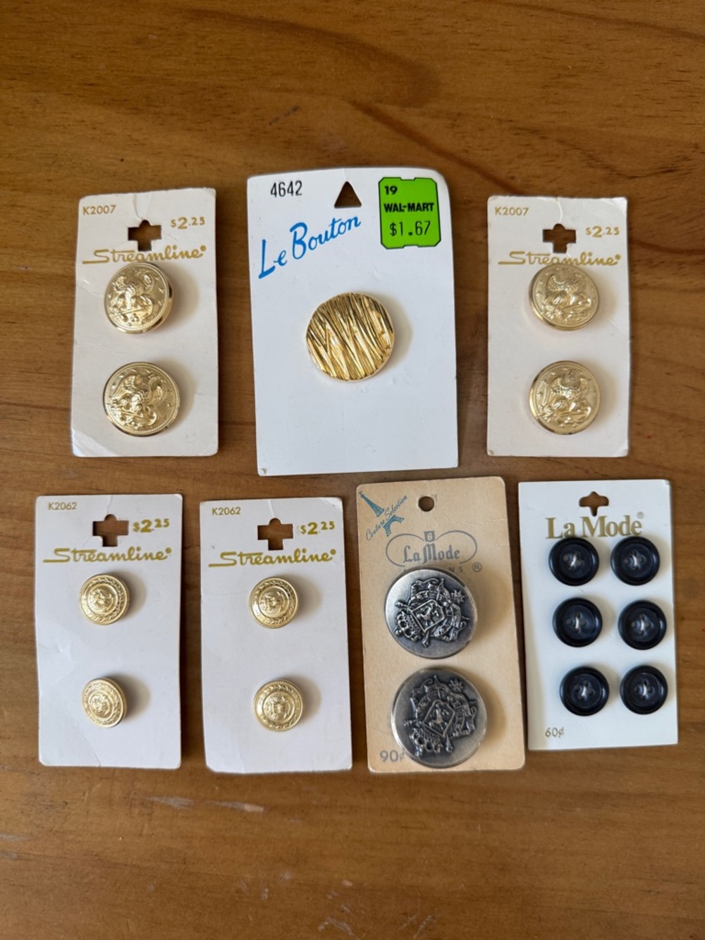 Le Bouton & La Mode Mixed Vintage Accessory Button Set - Gold, Silver, Black